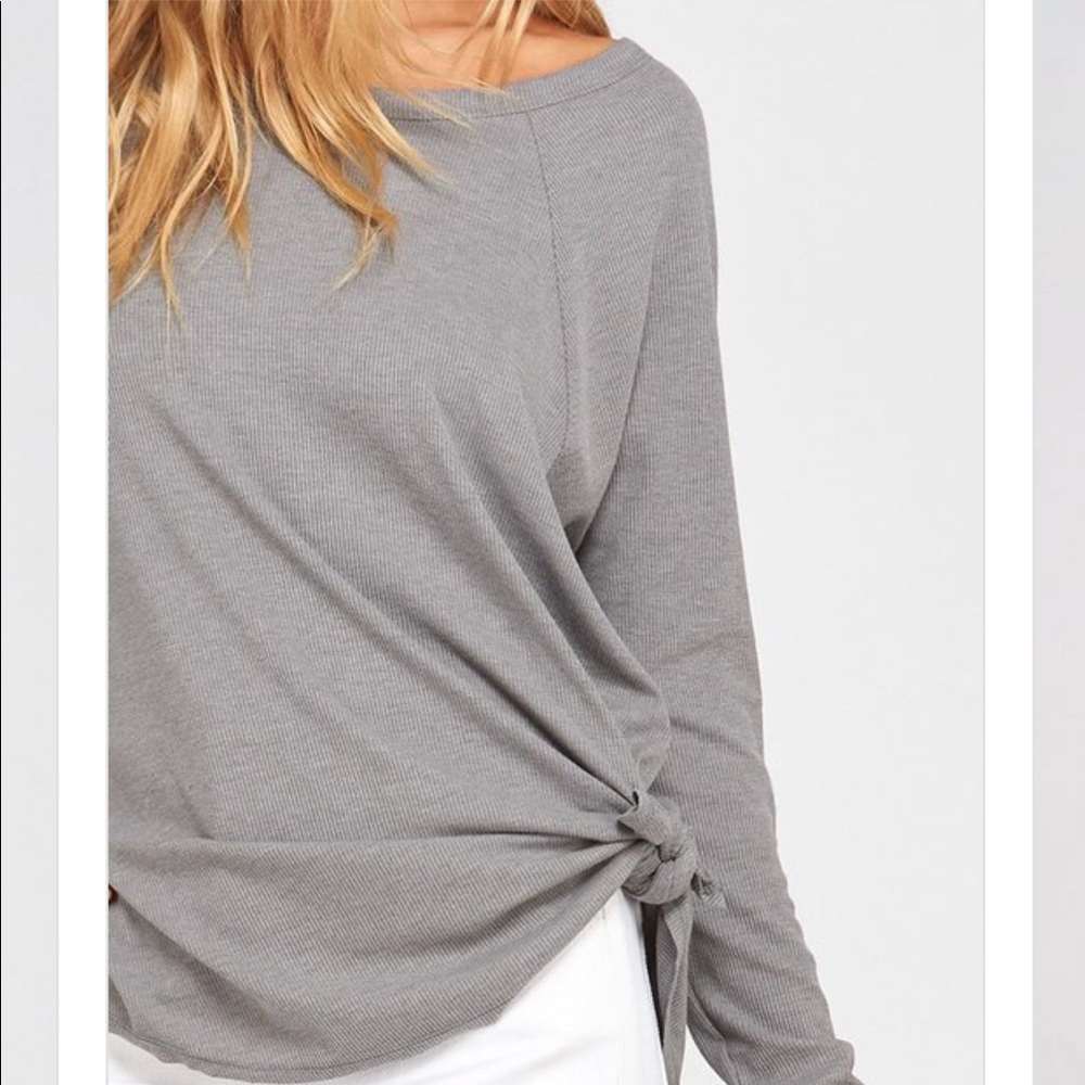 Gray Ribbed essential top - Picture 4 of 8
